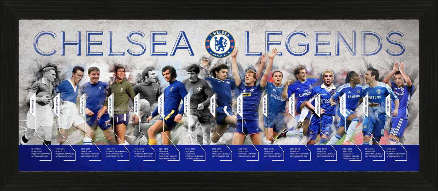 Chelsea Legends Timeline Framed Print - 30"