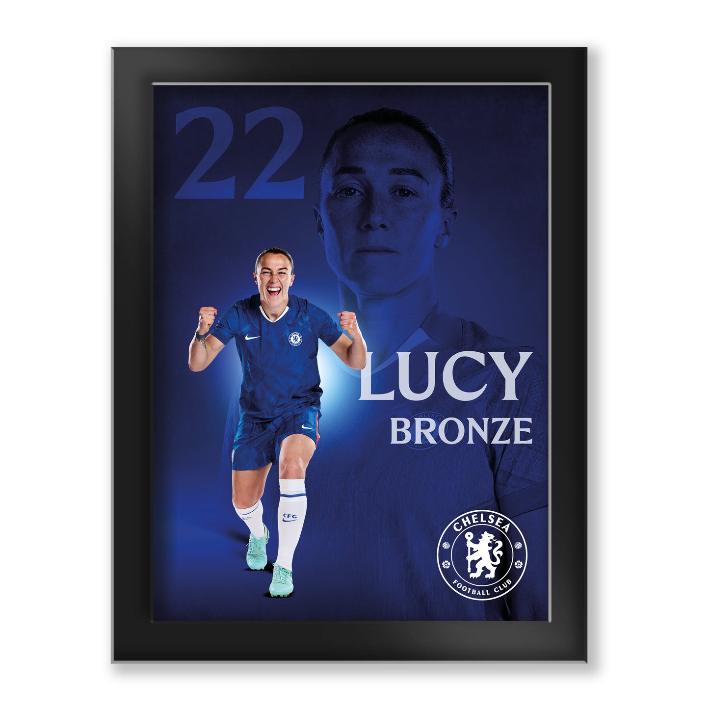 Chelsea Lucy Bronze 2025-26 Tempered Glass Framed Print - 6 x 8
