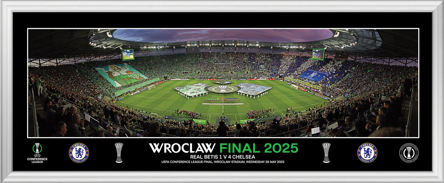 Chelsea UEFA Conference Winners Panoramic Framed Print - 30"