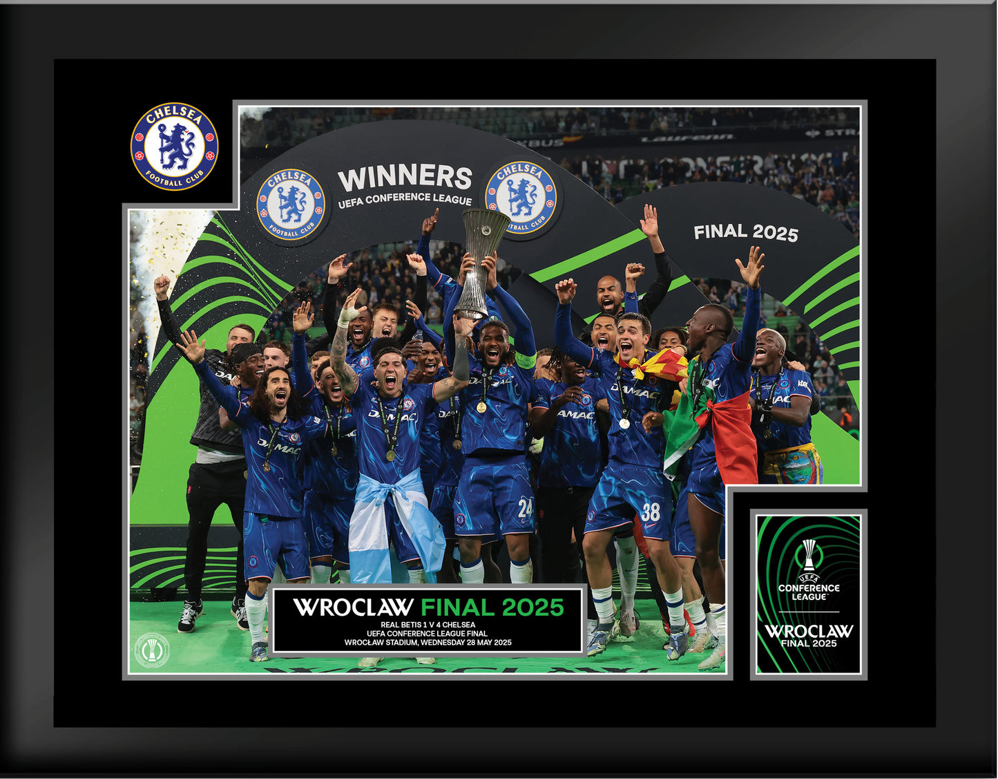 Chelsea UEFA Conference Winners - Trophy Lift 6 x 8 - Tempered Glass