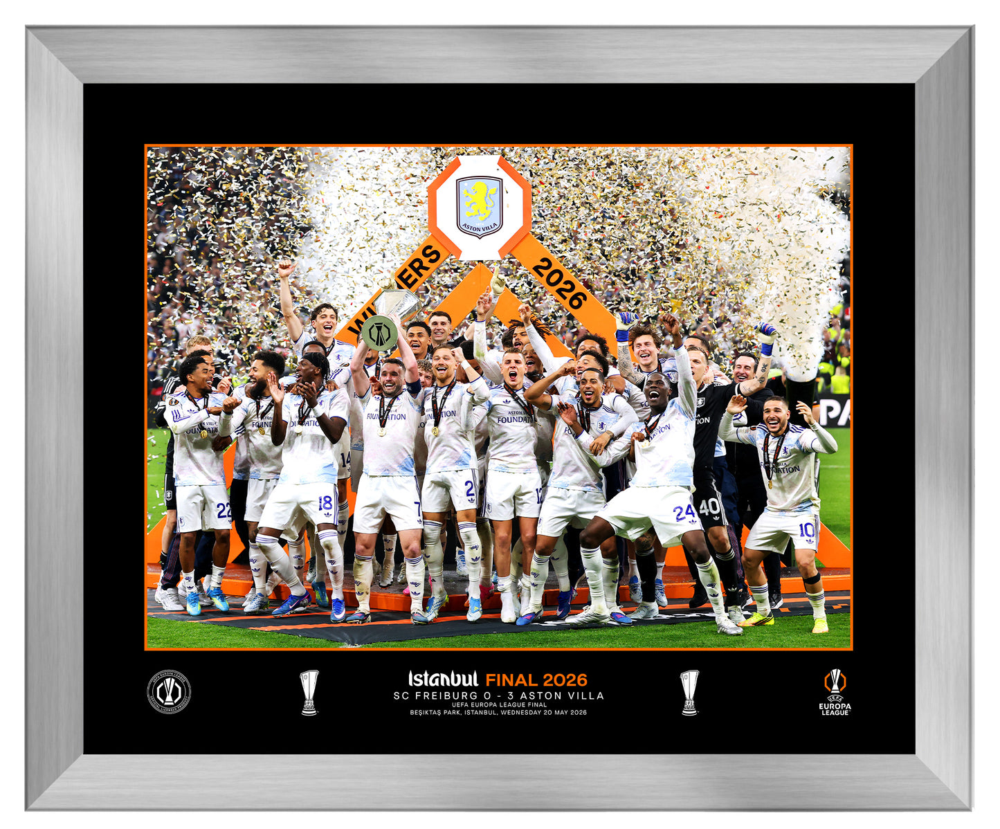 UEFA 2026 Europa League Final - Beşiktaş Park, Istanbul - 20x16 Winners Framed Cup Lift