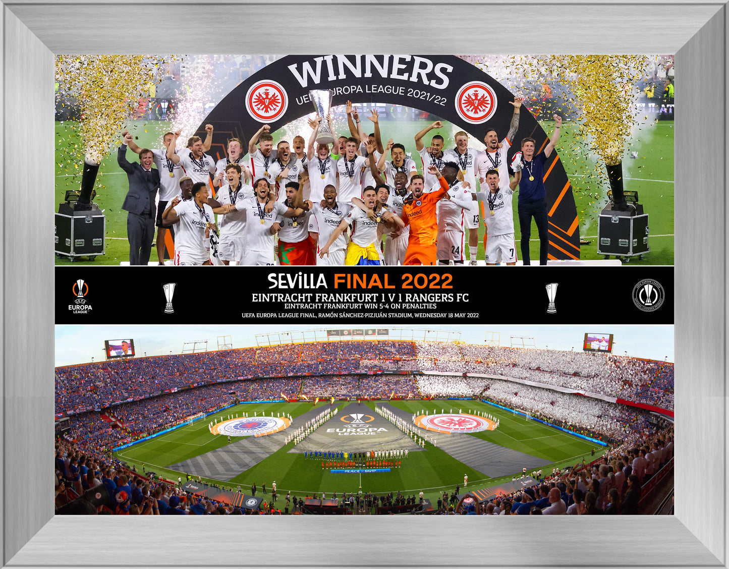 UEFA Europa League 2022 Final Celebration Montage Framed Print - 16 x 12