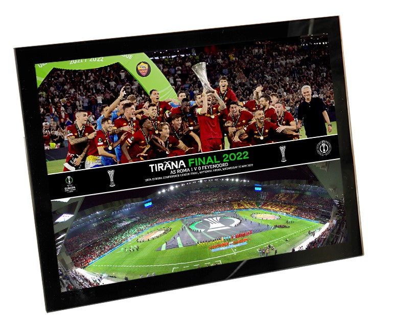 UEFA Europa Conference League 2022 Final Winners Montage Print - Tempered Framed Glass - 8 x 6