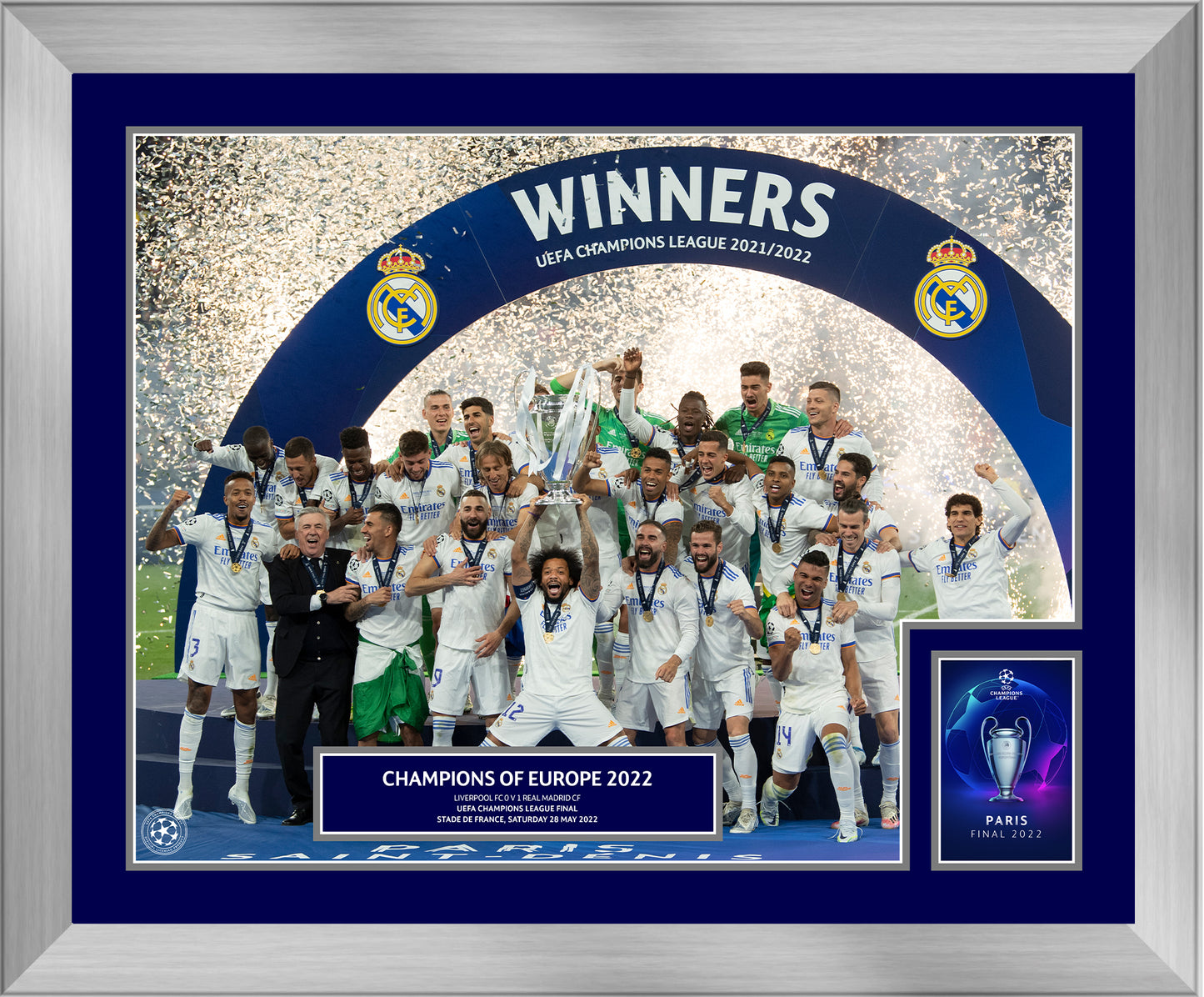 UEFA Champions League 2022 Final Winners Cup Lift Framed Print - 20 x 16