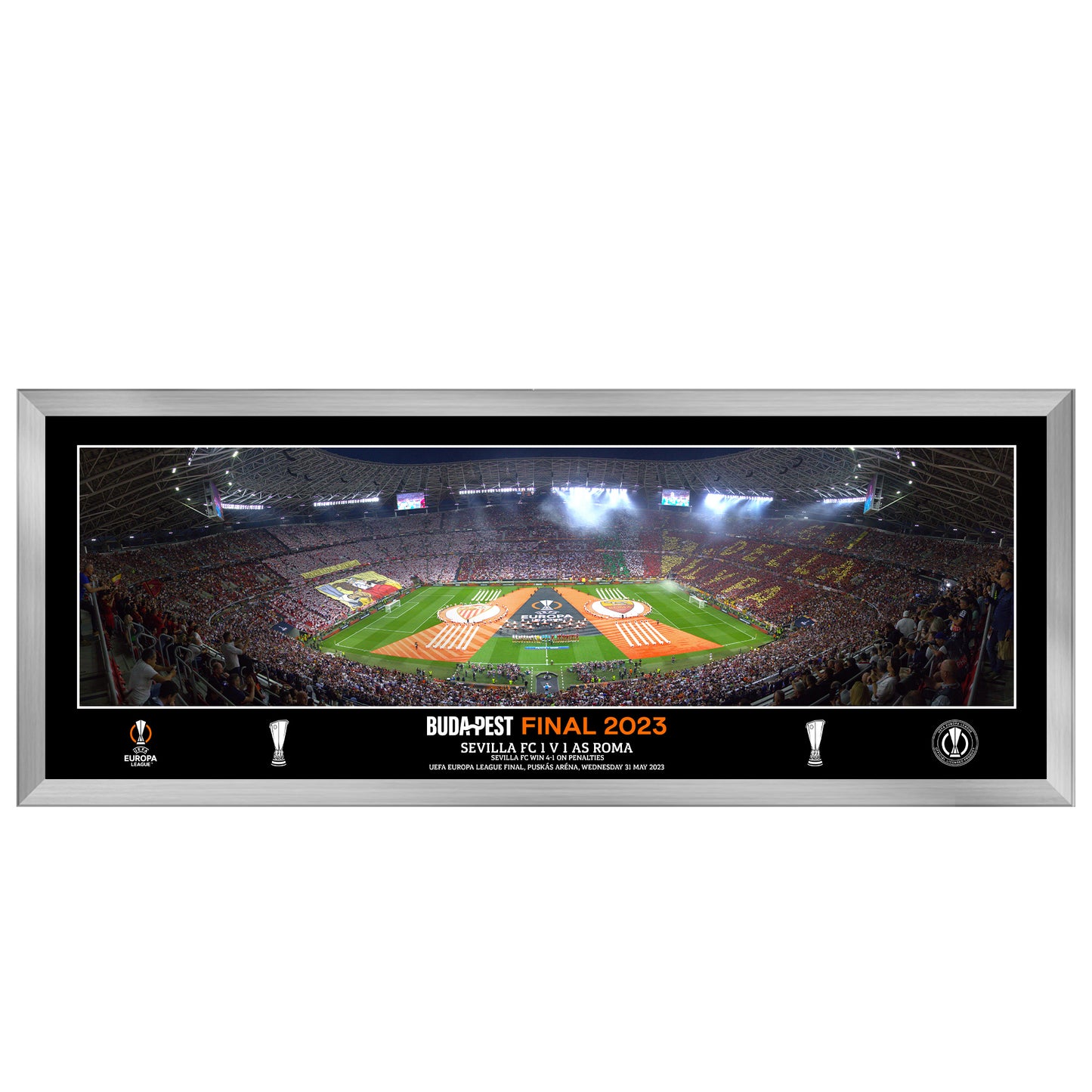 UEFA Europe League 2023 Panoramic Final Line Up Framed Print - 30"