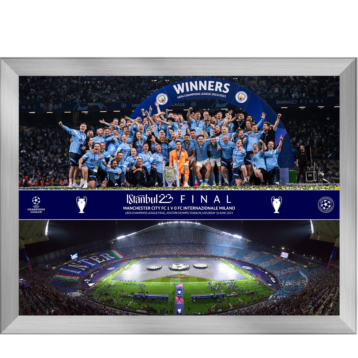 UEFA Champions League 2023 Final Celebration Montage Framed Print - 16 x 12
