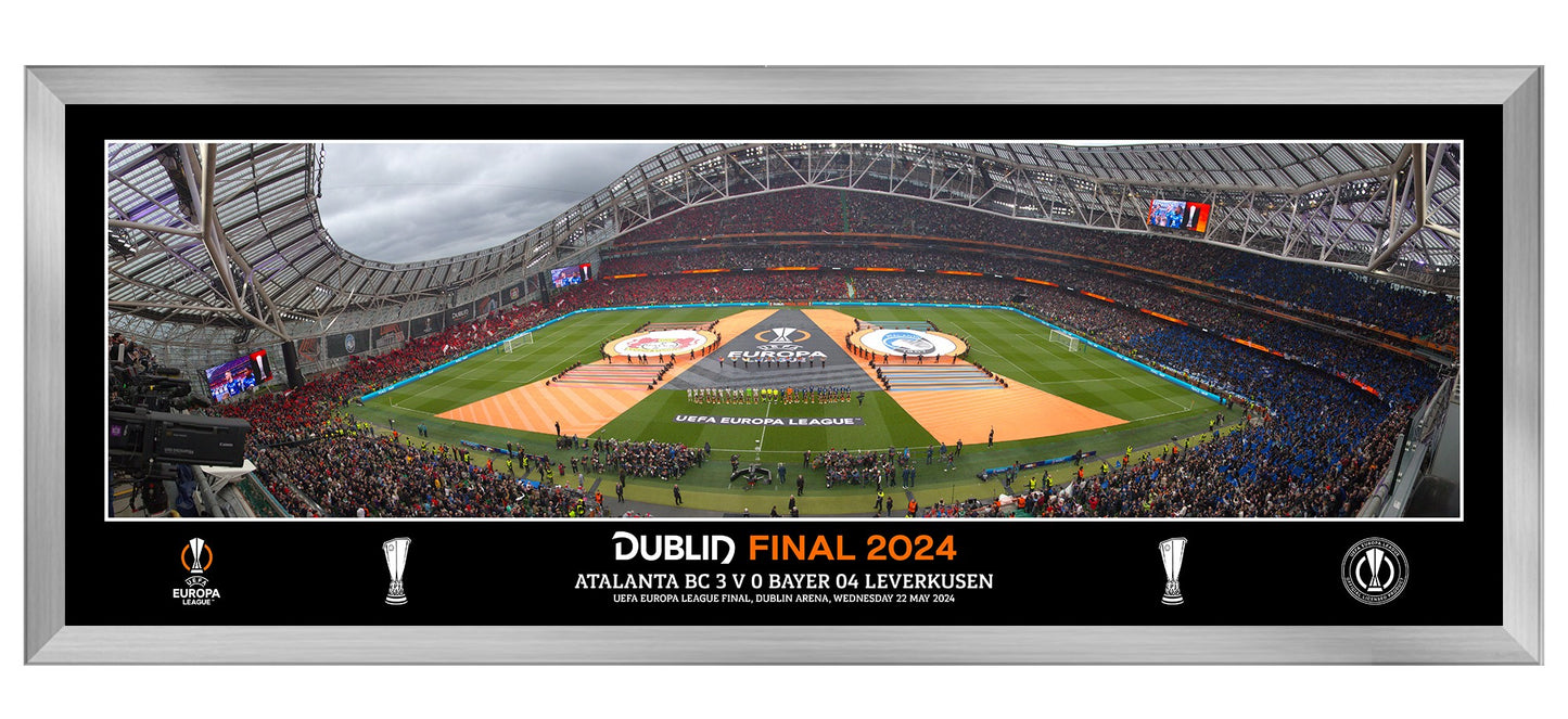 UEFA Europe League 2024 Panoramic Final Line Up Framed Print - 30"