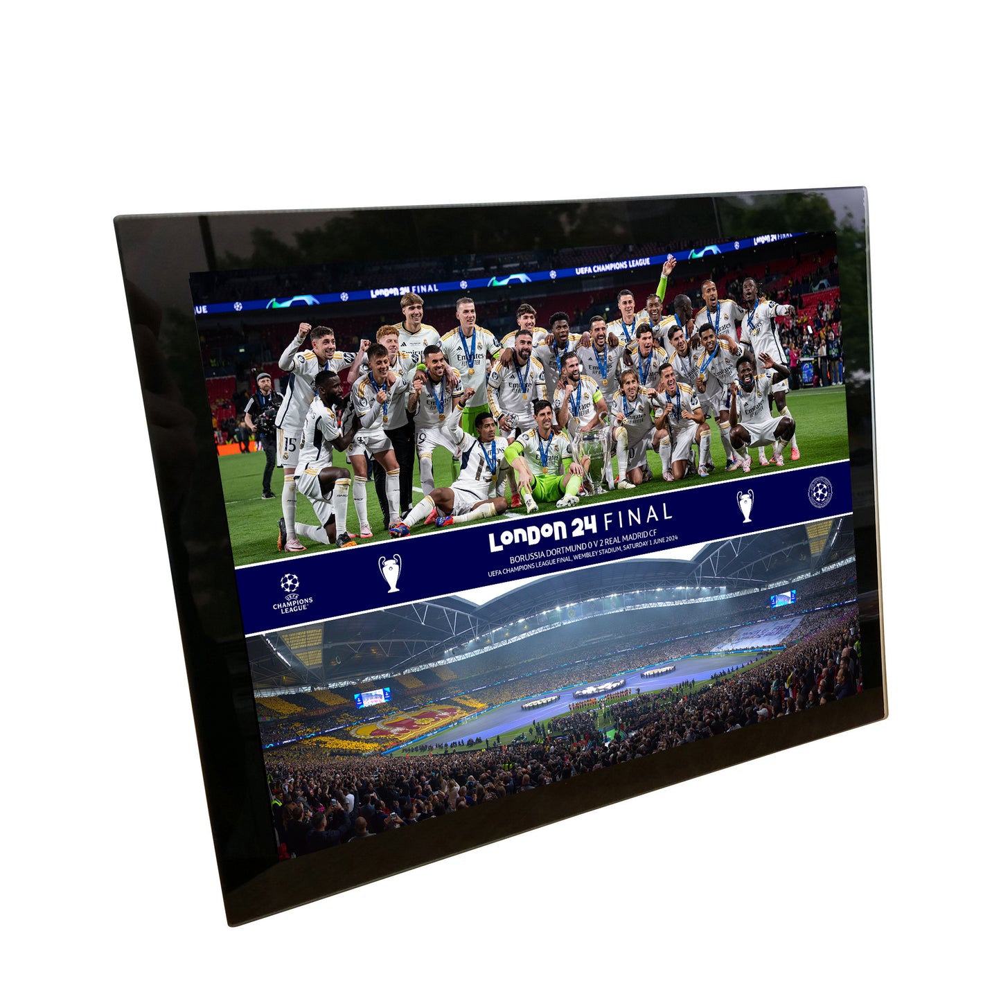 UEFA Champions League 2024 Final Montage Print - Tempered Glass Frame - 8 x 6