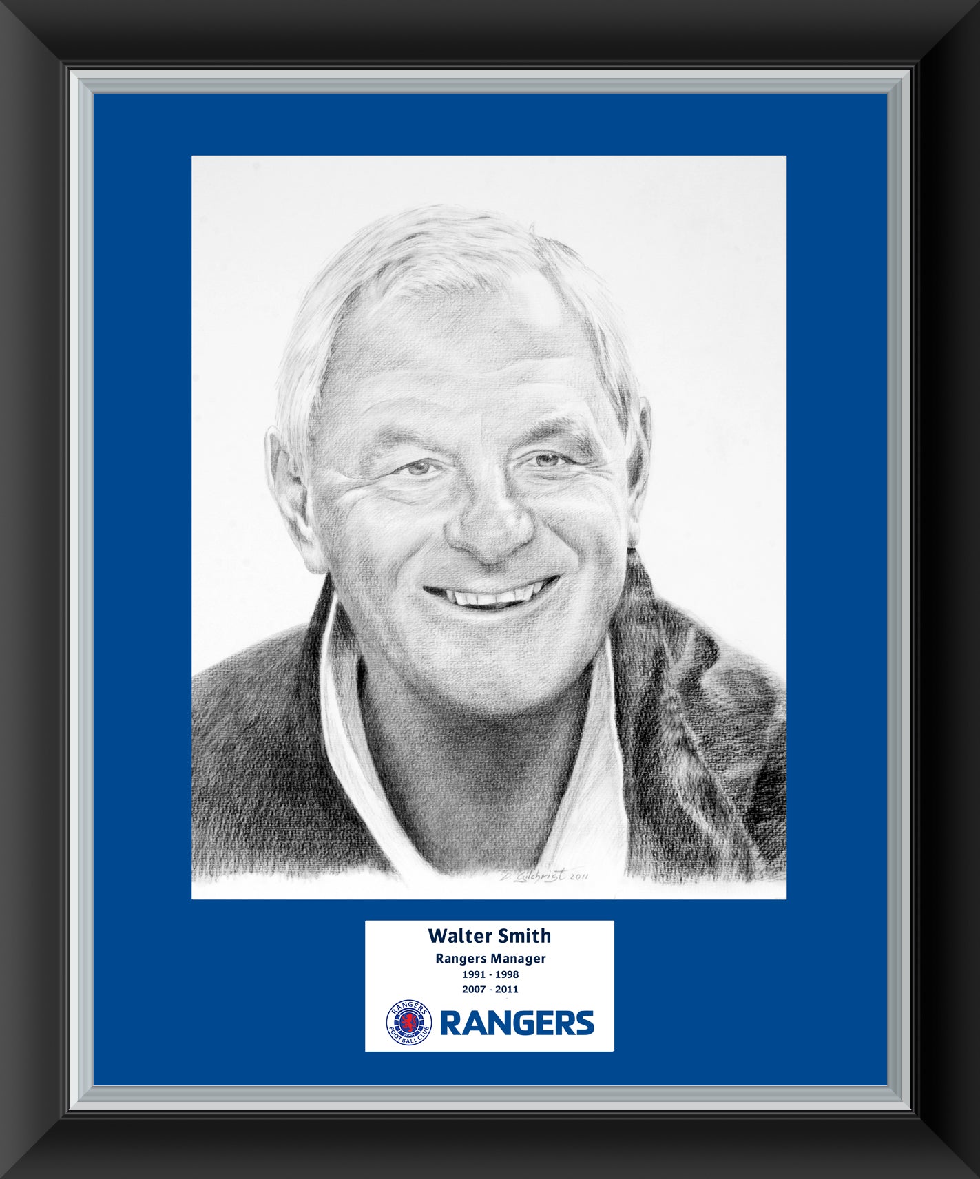 20x16" Walter Smith Sketch Framed Print