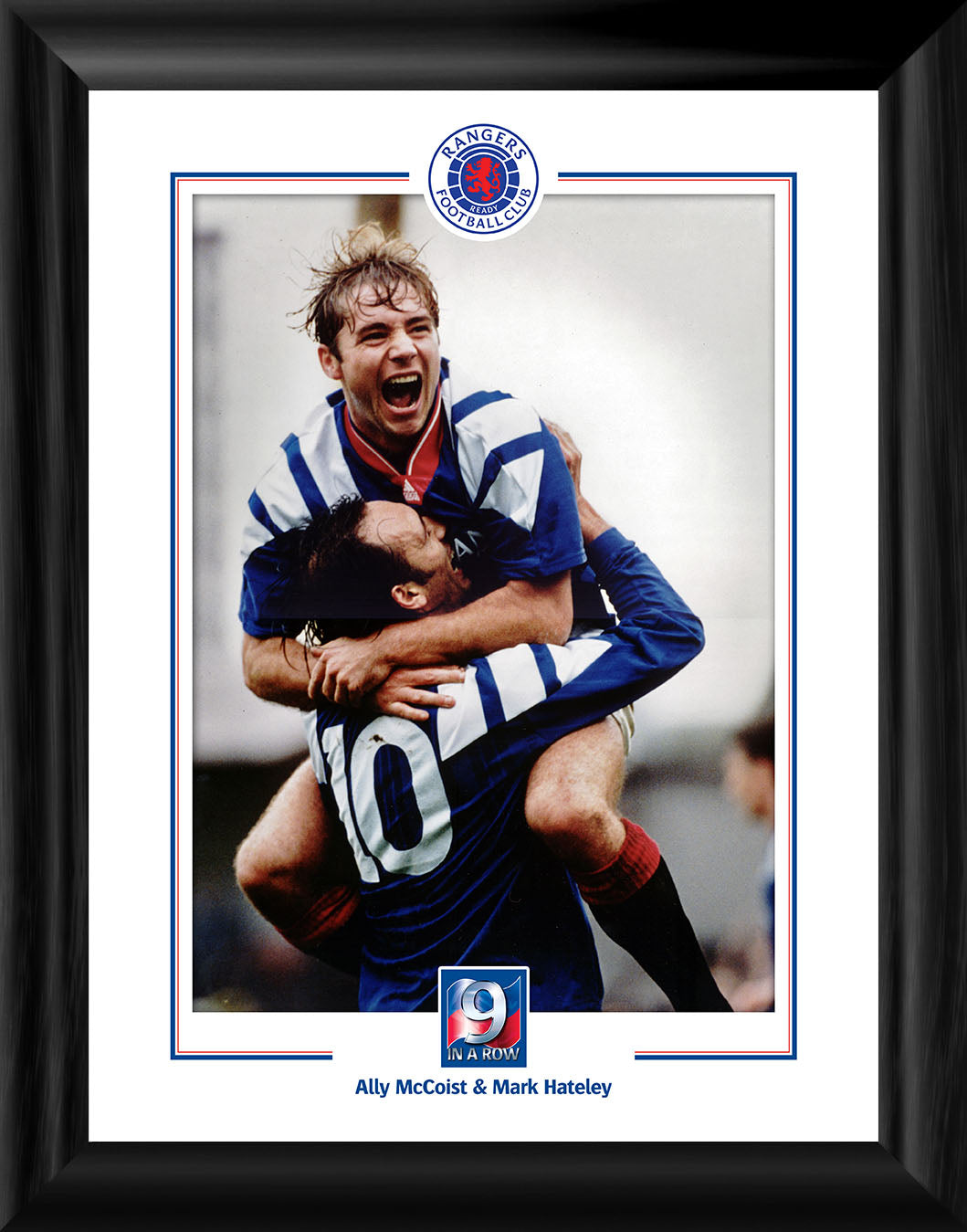 12x16" Ally McCoist & Mark Hateley 9 in a Row Framed Print