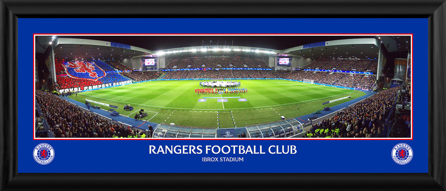 Rangers 30x11" Rangers v Liverpool Panoramic Framed Print