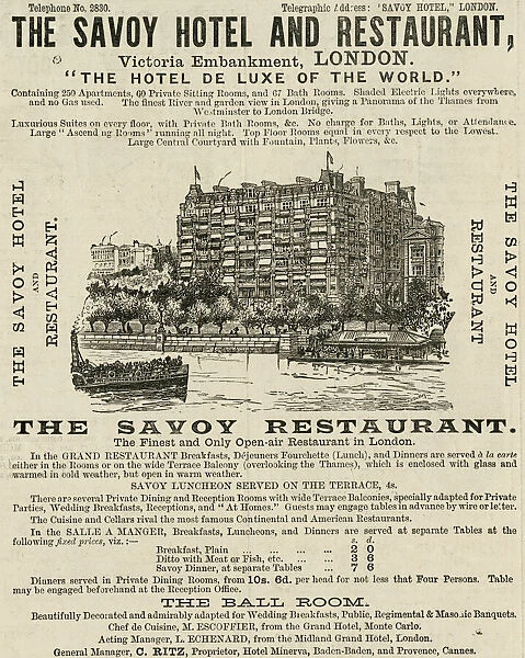 Savoy Hotel Advert