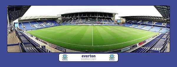 Everton FC Goodison Park Empty Framed Desktop Panoramic Print