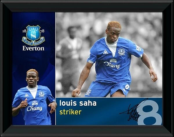 Everton FC Louis Saha Official Framed Player Profile Print