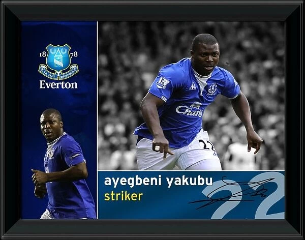 Everton FC Yakabu Official Framed Player Profile Print