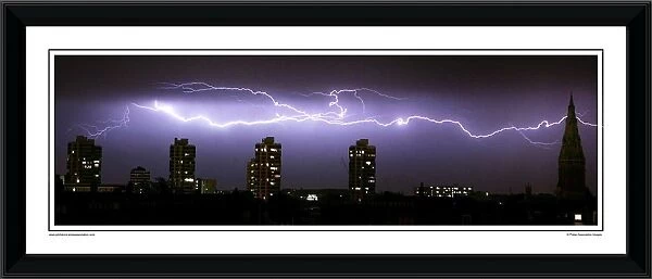 Lightning Strikes London Cityscape Framed Photographic Print