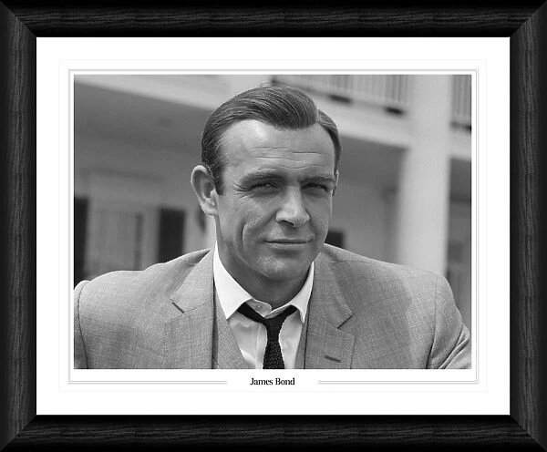Sean Connery Headshot Framed Black & White Print