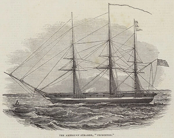 The American Steamer, 'Princeton'(engraving)