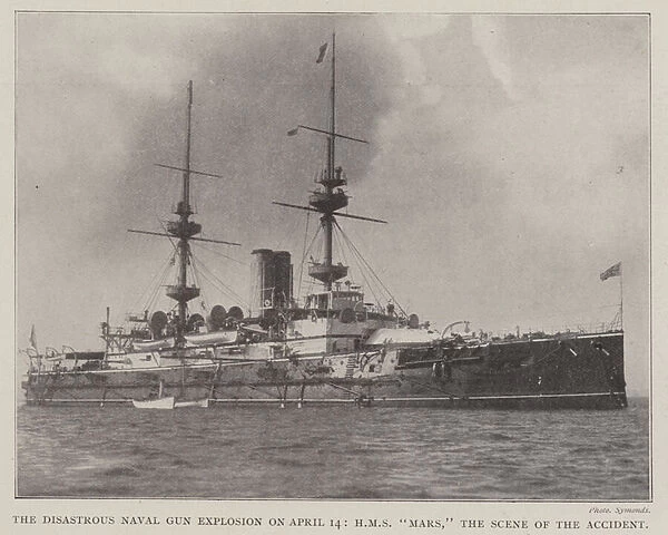 The Disastrous Naval Gun Explosion on 14 April, HMS 'Mars, 'the Scene of the Accident (b  /  w photo)