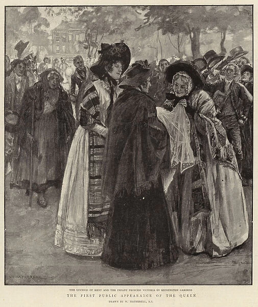 The First Public Appearance of the Queen (litho)