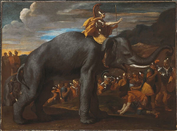 Hannibal Crossing the Alps on an Elephant (oil on canvas)