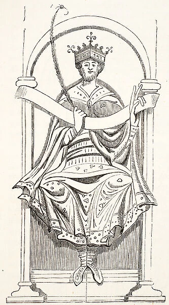 King Edgar (from Cotton MS) (engraving)