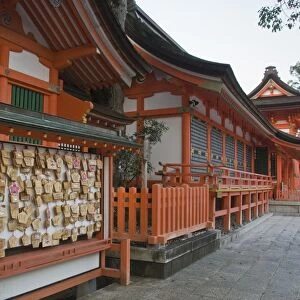 Prayer offerings at the main buildings of Usa Jingu, Usa, Oita, Japan, Asia