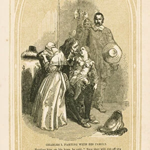 Charles I parting with his family (litho)