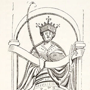 King Edgar (from Cotton MS) (engraving)