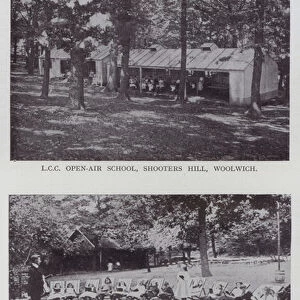 LCC Open-air School, Shooters Hill, Woolwich, LCC Open-air School, Bostall Woods, Woolwich, the First Open-air School Established in England (b / w photo)