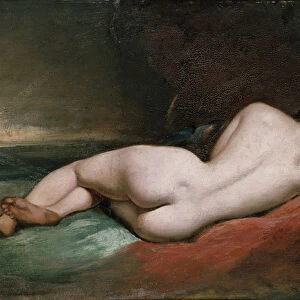 Nude Model Reclining, 19th century (oil on millboard)