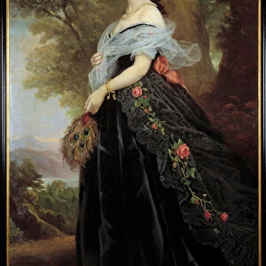 Portrait of the Countess Juliette Cotti Painting by Alexandro Ossani (19th century