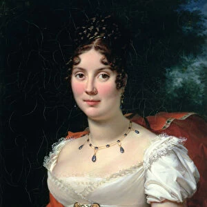 Portrait of a Lady in an Empire Dress (oil on panel)