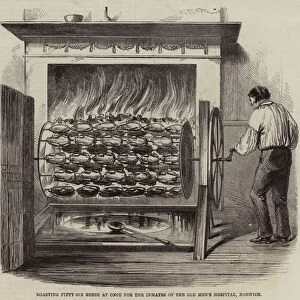 Roasting Fifty-Six Geese at once for the Inmates of the Old Mens Hospital, Norwich (engraving)