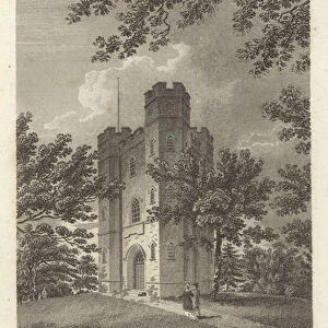 Robert Bloomfield, poet: The Triangular Tower, Shooters Hill (engraving)