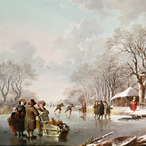 Winter Scene (oil on canvas)