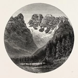 Monte Cristallo, the Alps----, 19th century engraving