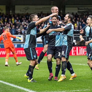 Wycombe celebrate against Aston Villa