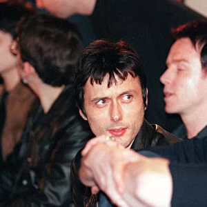 Brett Anderson, sinder of Suede at their press conference in the Garage