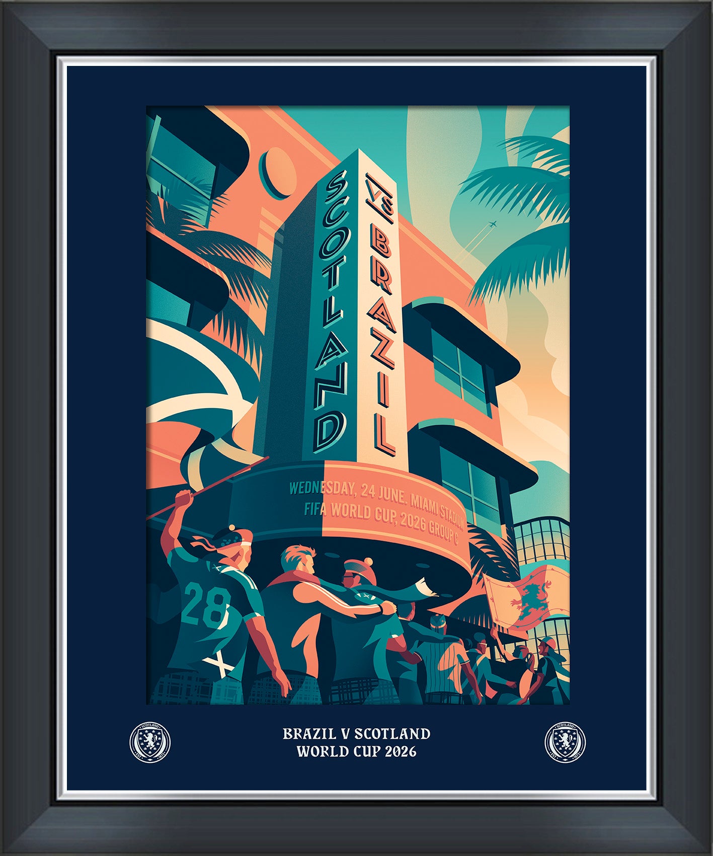 Scotland World Cup Squad Vs BRAZIL Poster Mounted Print - 20 x 16