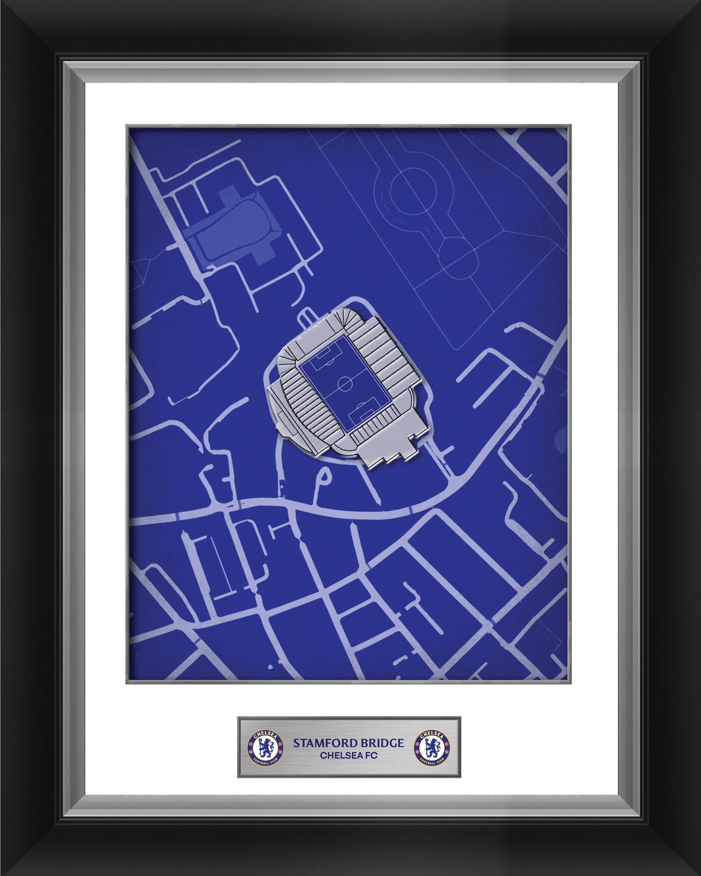 Chelsea Stadium Map Framed Print - 12 x 16