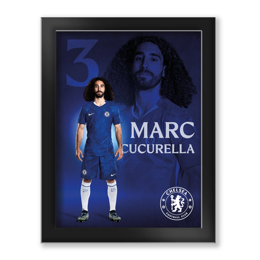 Chelsea Marc Cucurella 2025-26 Tempered Glass Framed Print - 6 x 8