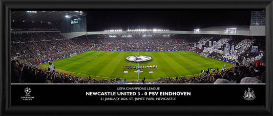 Newcastle United v PSV Eindhoven Panoramic Framed Print - 30