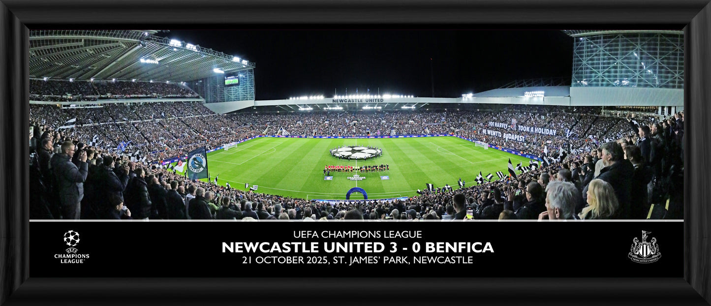 Newcastle United F.C. Panoramic Stadium Framed Print - 30 Inch