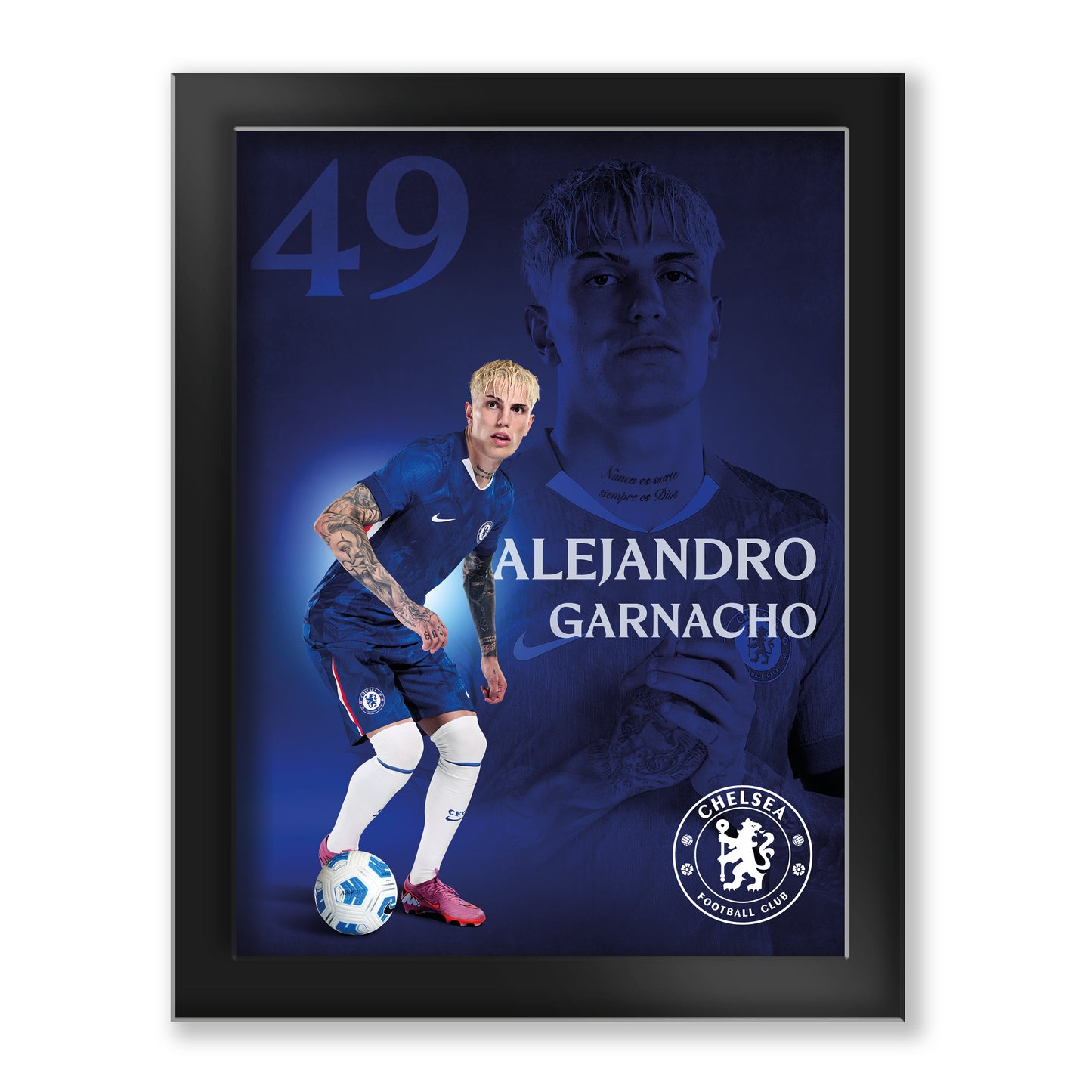 Chelsea Garnacho 2025-26 Tempered Glass Framed Print - 6 x 8