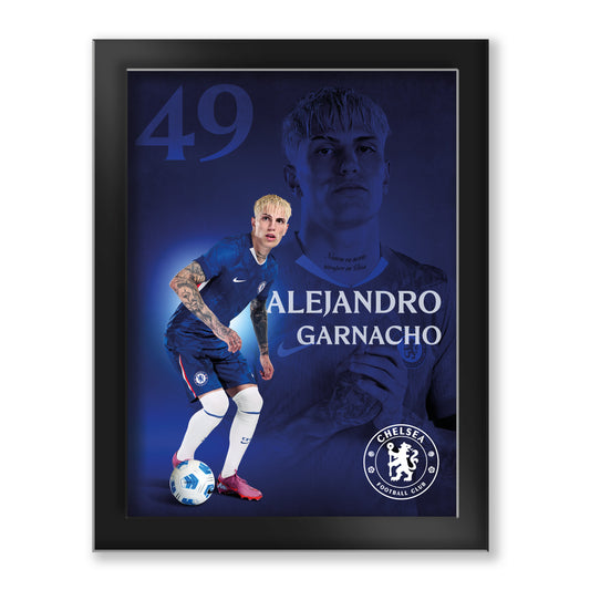 Chelsea Garnacho 2025-26 Tempered Glass Framed Print - 6 x 8