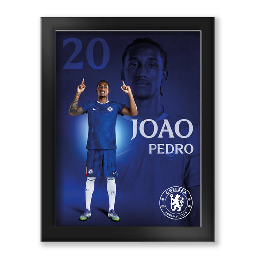 Chelsea Joao Pedro 2025-26 Tempered Glass Framed Print - 6 x 8