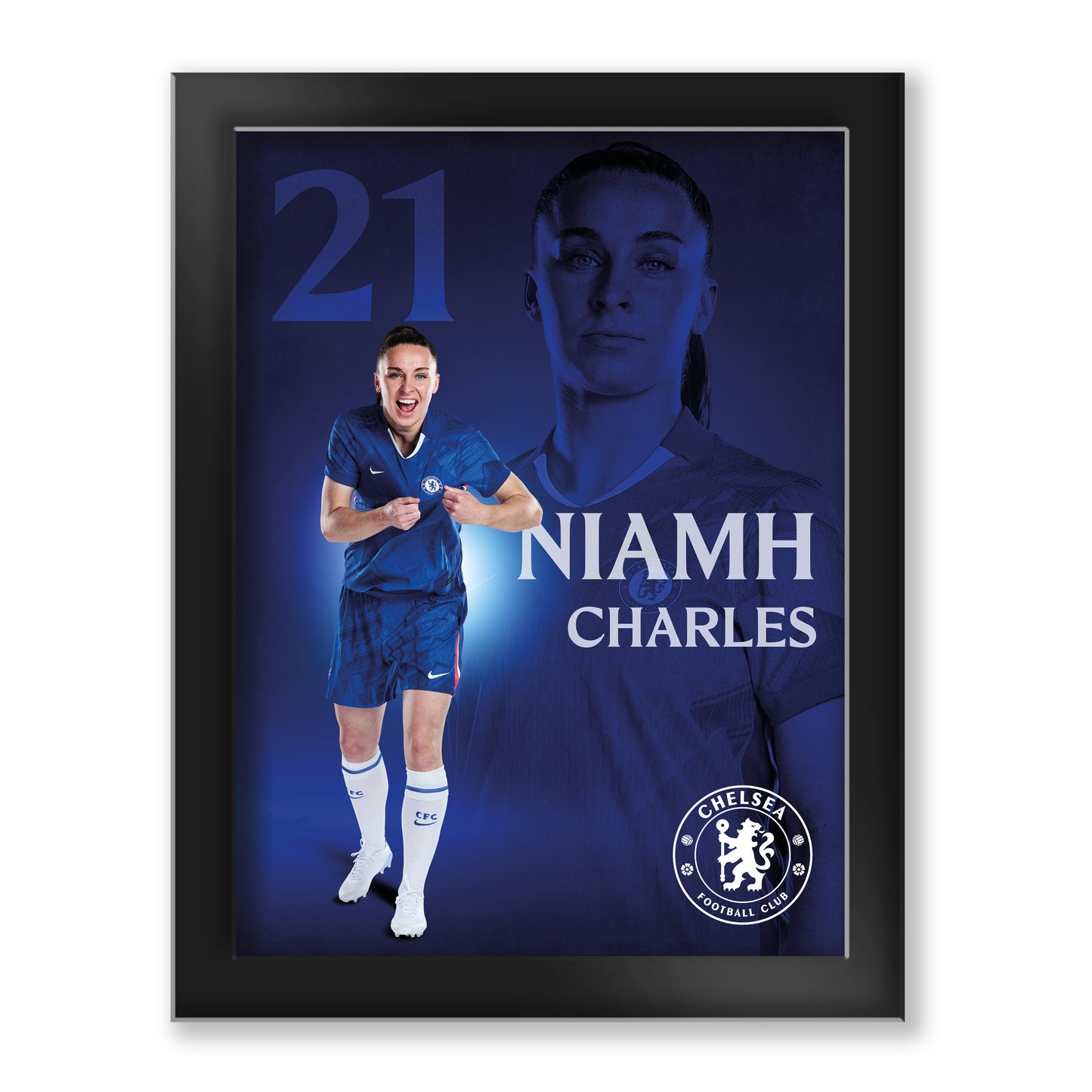 Chelsea Niamh Charles 2025-26 Tempered Glass Framed Print - 6 x 8