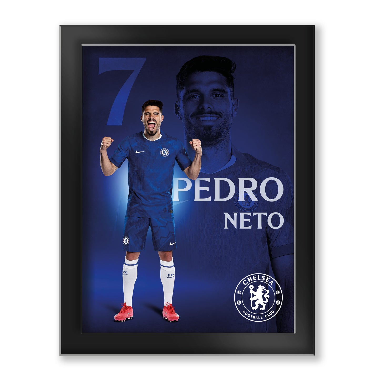 Chelsea Pedro Neto 2025-26 Tempered Glass Framed Print - 6 x 8