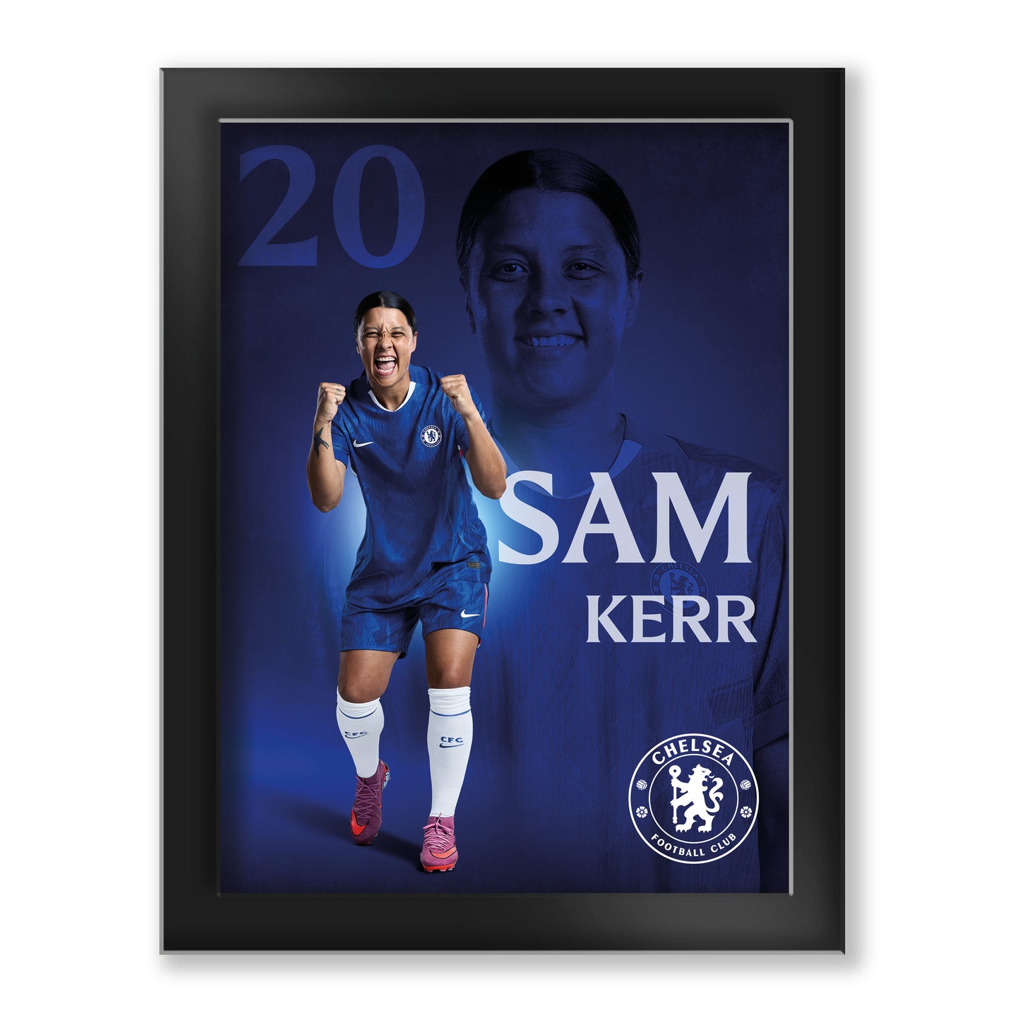 Chelsea Sam Kerr 2025-26 Tempered Glass Framed Print - 6 x 8